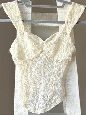 Kimchi Blue White Cream Lace Dainty Tank Top Size XS